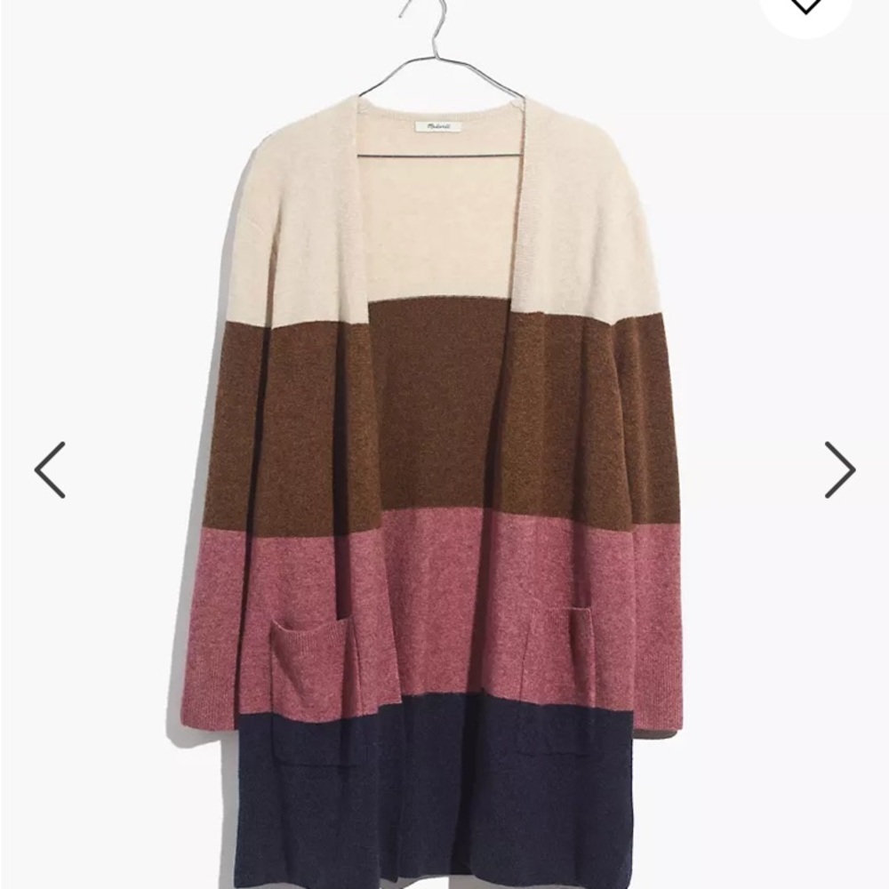 Madewell strips color block cardigan size small